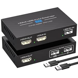 VPFET HDMI KVM USB Extender 394ft 120M Over Cat 5e 6 7 1080P Ethernet ...