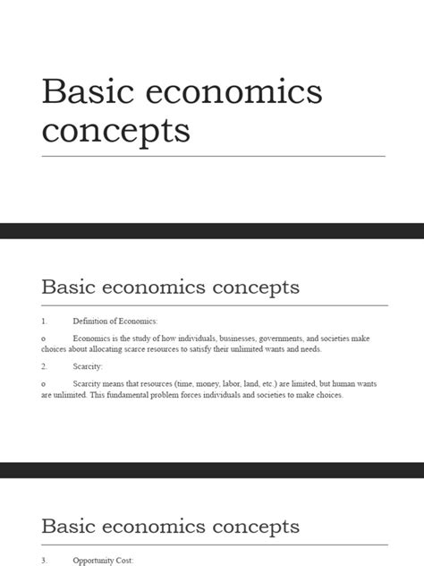 Basic Economics Concepts 的图像结果