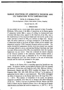 Raman spectrum of ammonium bromide and its variation with temperature ...