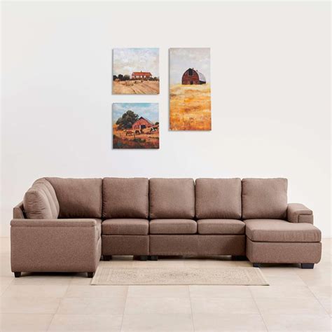 Buy Signature Arden Fabric 6-Seater Sectional Sofa with Right Chaise ...