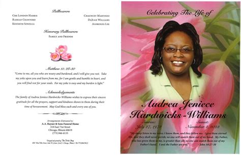 Audrea Hardwicks Williams Obituary | AA Rayner and Sons Funeral Homes