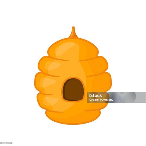 Bee Hive Icon In Cute Cartoon Hand Drawn Vector Illustration Stock ...