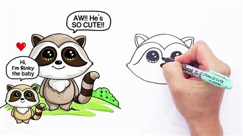 Raccoon Drawing Easy at PaintingValley.com | Explore collection of ...