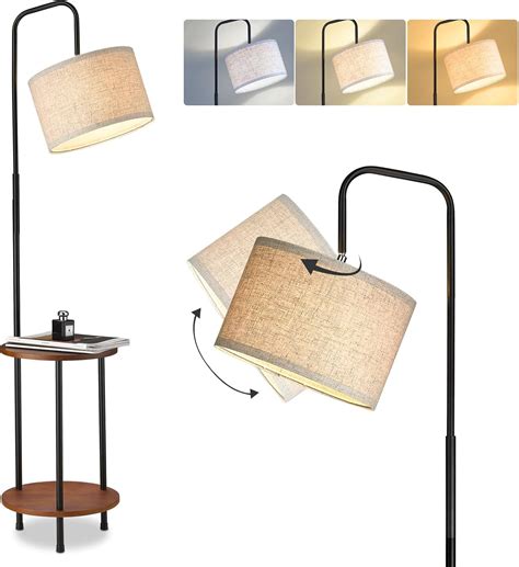 ELYONA Modern Floor Lamp with End Table, 3-Color Temperatures Solid ...