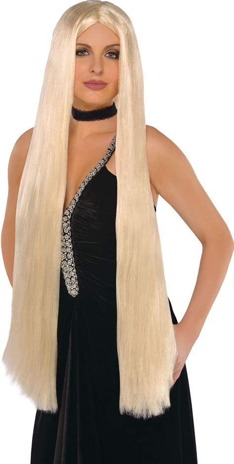 Long Straight Hair Wig, Blonde, One Size, Wearable Costume Accessory ...