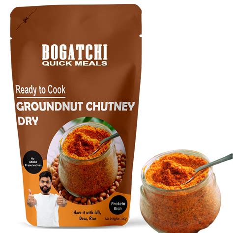 BOGATCHI Quick Meals - Ready to Cook Authentic Groundnut Chutney (Dry ...