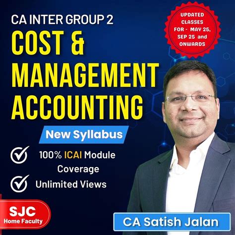 Best CA Inter Cost and Management Accounting Class By CA Satish Jalan