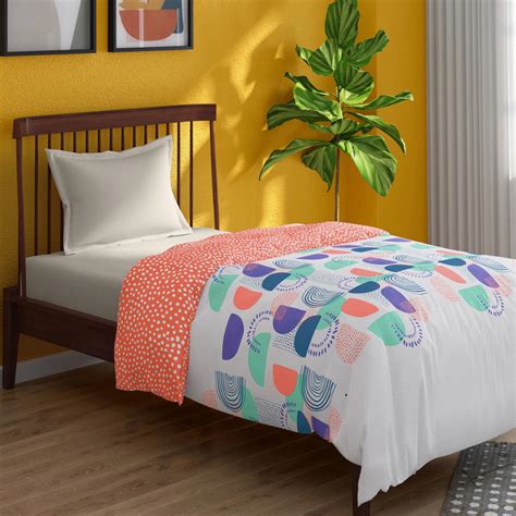 Buy PORTICO Hashtag Multicolour Printed Cotton Single Comforter ...