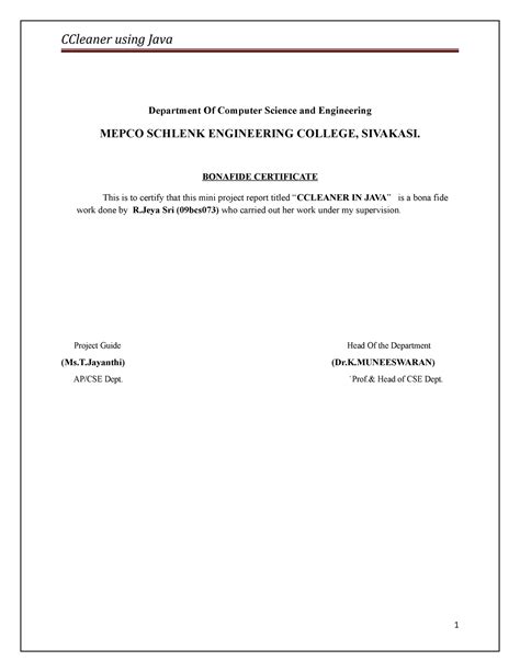 CCleaner in Java - Department Of Computer Science and Engineering MEPCO ...