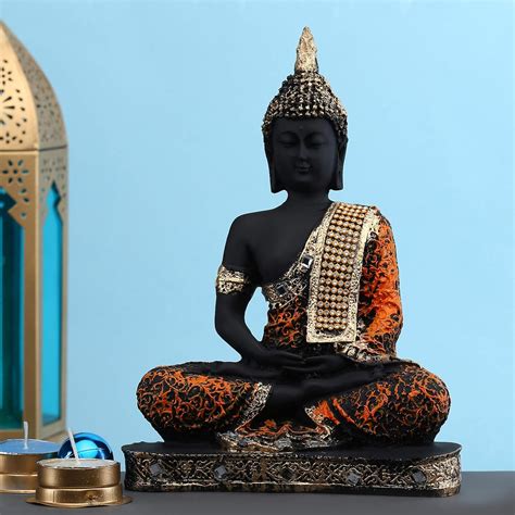 Buy GW Creations Meditating Buddha Statue Polyresin Buddha Idol ...