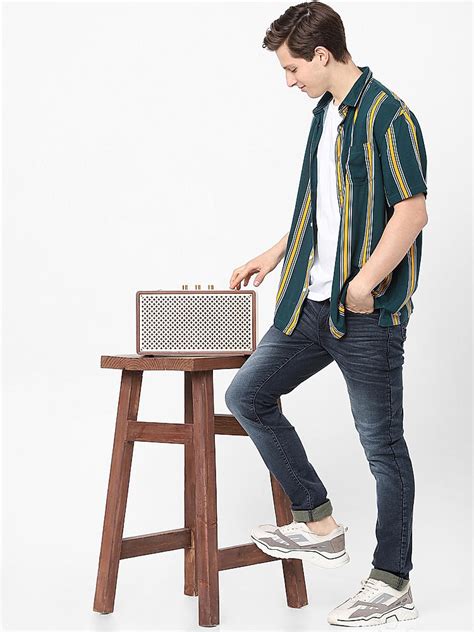 Buy Dark Green Striped Shirt for Men Online at Celio