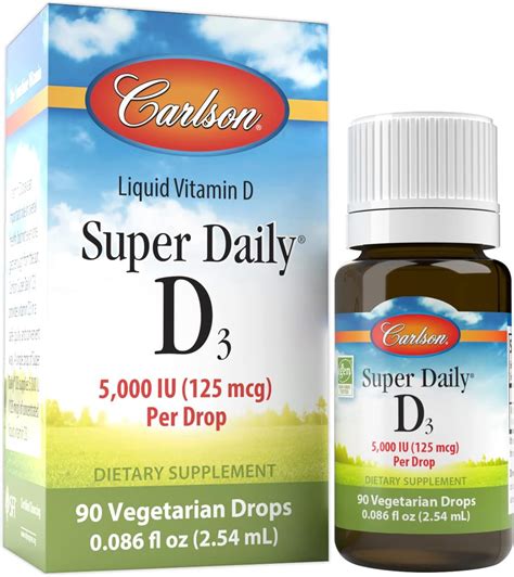 Amazon.com: Carlyle Liquid Vitamin D3 | 5000 IU (125 mcg) | 2 oz | Vegetarian, Non-GMO, and ...