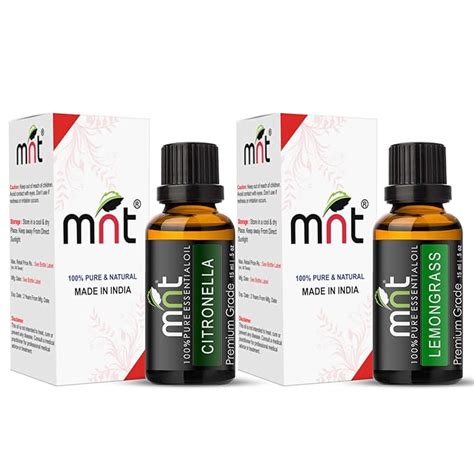 Buy Combo Set of Citronella Oil & Lemongrass Essential Oil | MNTcare