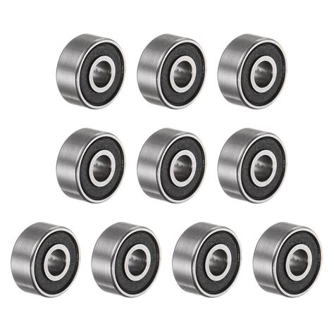 R2-2RS Deep Groove Ball Bearing, 1/8" x 3/8" x 5/32" Chrome Steel Z2 ...