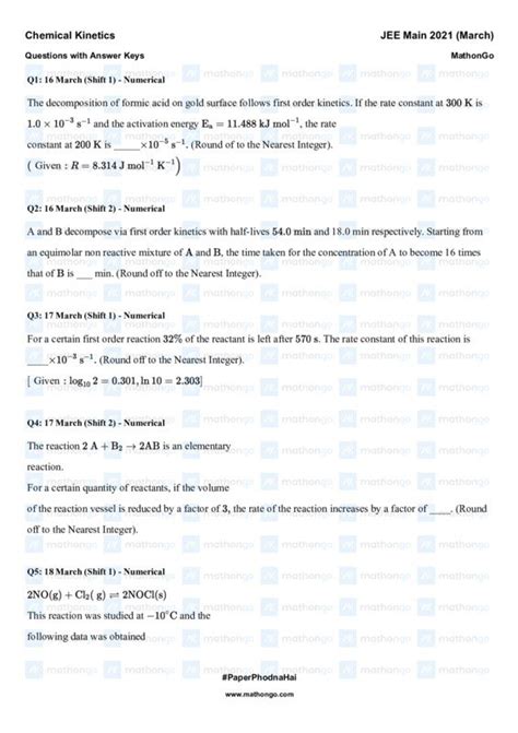Chemical Kinetics Study Notes for JEE Main 2021 - March - ShareMyNotes ...