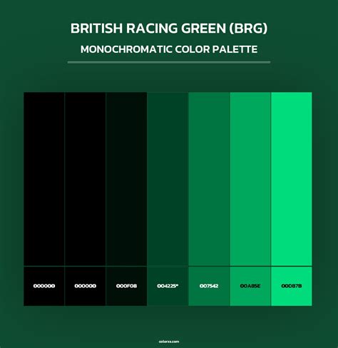 British Racing Green (BRG) color palettes - colorxs.com