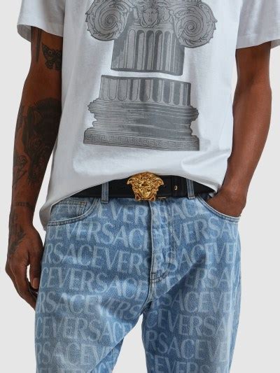 4cm medusa reversible leather belt - Versace - Men | Luisaviaroma