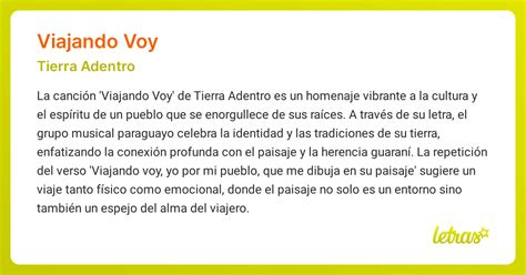 Significado de la canción VIAJANDO VOY (Tierra Adentro) - LETRAS.COM