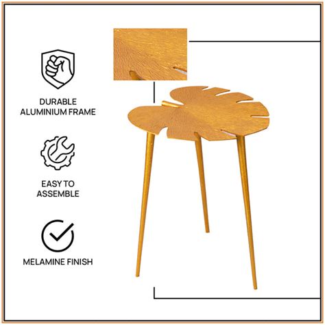 Buy Gold Color Aluminium Leaf Side Table Online at Best Price in India ...