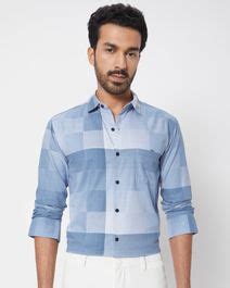 Blue Tonal Check Slim Fit Casual Shirt