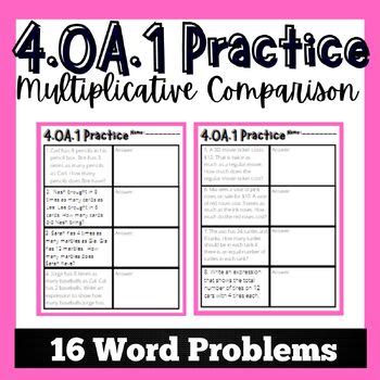 Grade 4 Additive or Multiplicative Comparison Word Problems 的图像结果