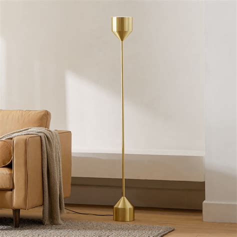 Barbell Brushed Brass LED Standing Floor Lamp | Article