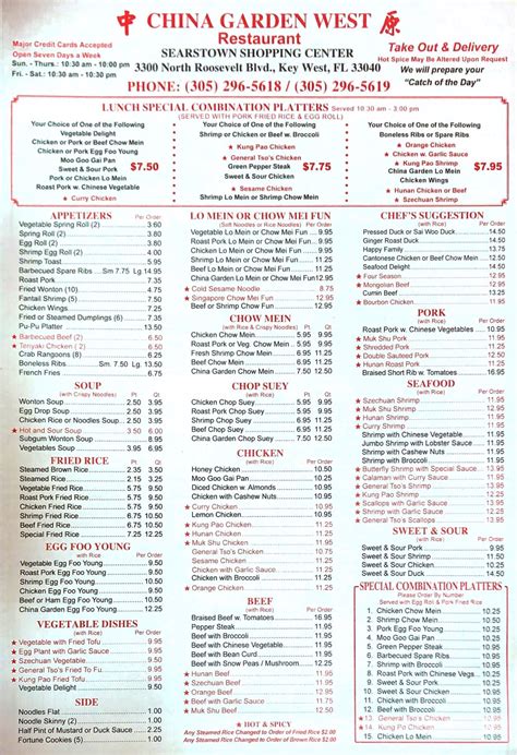 Tongs Garden Key West Menu | Fasci Garden