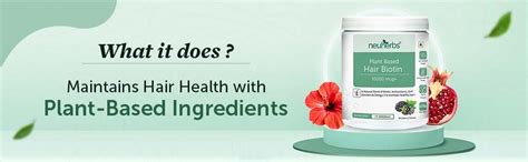 Neuherbs Plant Based Hair Biotin 10000mcg Supplement with DHT-Blocker ...