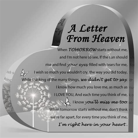 Amazon.com: Sympathy Gifts - A Letter from Heaven- Memorial Gift for ...