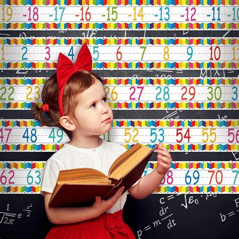 Buy 12 Pieces Number Line Bulletin Board Border Rainbow Number Border ...