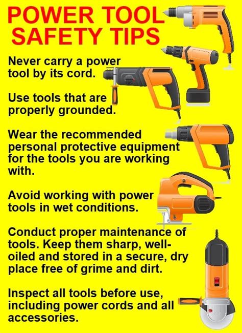 Buy Power Tool Safety Tips Sign Foam Board, Waterproof Sticker Fixed on ...