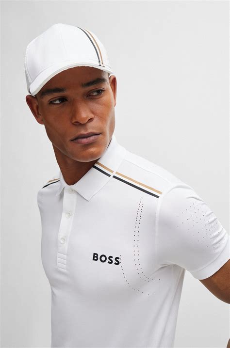 BOSS - BOSS x Matteo Berrettini slim-fit polo shirt with signature ...