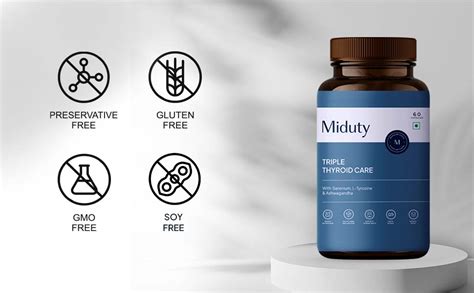 Miduty Triple Thyroid Care Supplement - Rapid Action Formula | KSM-66 ...