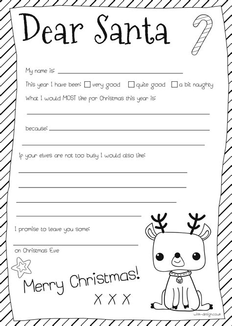 Free Dear Santa Letter Template - Social Media Template