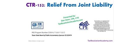 Relief From Joint Liability, May 30 2024 | Online Event | AllEvents.in