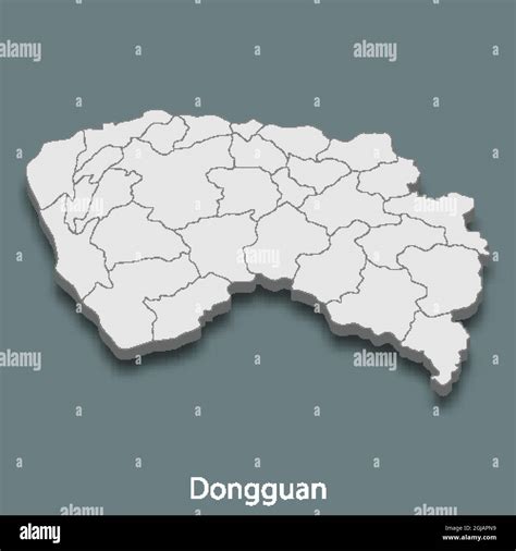 3d isometric map of Dongguan is a city of China, vector illustration Stock Vector Image & Art ...