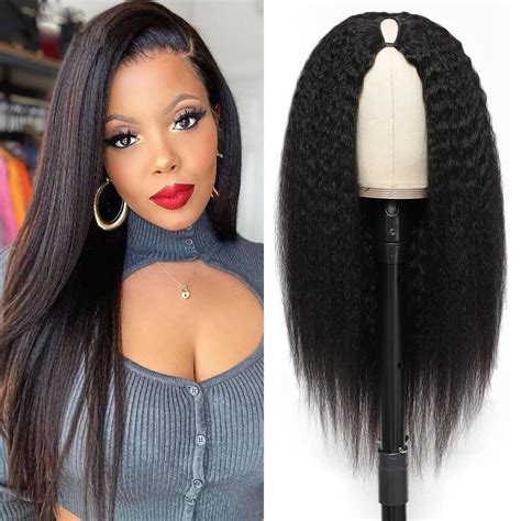 Amazon.com : OLFORY V Part Wig Human Hair Wigs for Black Women Kinky ...