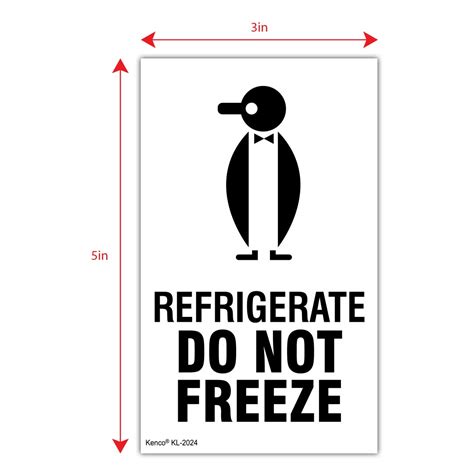 Buy Kenco 3" X 5" Refrigerate Do Not Freeze Safe Handling Stickers for ...