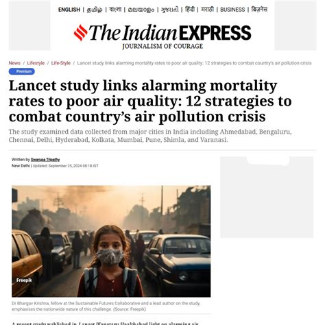 Inputs on Indoor air quality featured on Indian Express! | Creating ...