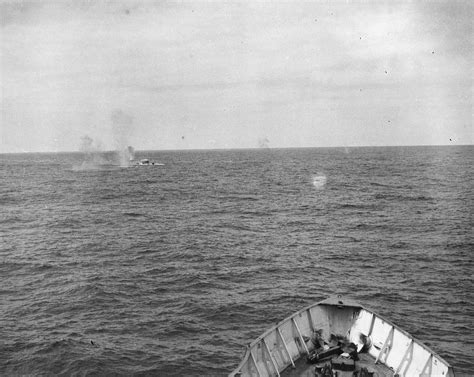Sinking of German submarine U-175, 17 April 1943. The submarine was ...