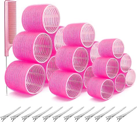 31 PCS Hair Rollers Set, 18 Pcs Self Grip Hair Rollers Include 64mm ...