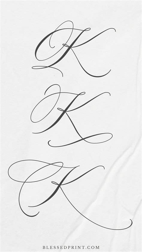 Modern calligraphy letter K with fancy loops | Cute handwriting fonts, Tattoo fonts cursive ...