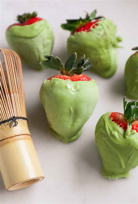 Matcha White Chocolate Covered Strawberries • The Heirloom Pantry