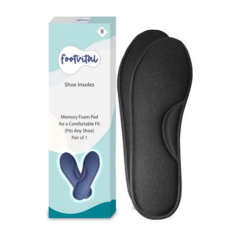 Footvital Memory Foam Shoe Insoles Comfortable Insoles Supports Heel ...
