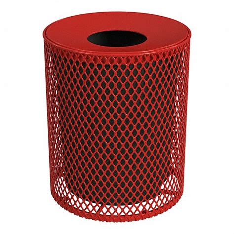 LEISURE CRAFT, Round, Flat with Top Opening Top, Trash Can - 434RT8 ...