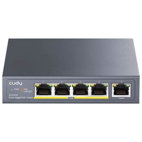 Cudy GS1005P 5 Port Gigabit Ethernet Unmanaged PoE+ Switch, with 4 x ...