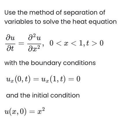 Image result for Using Separation Method for Heat Equation