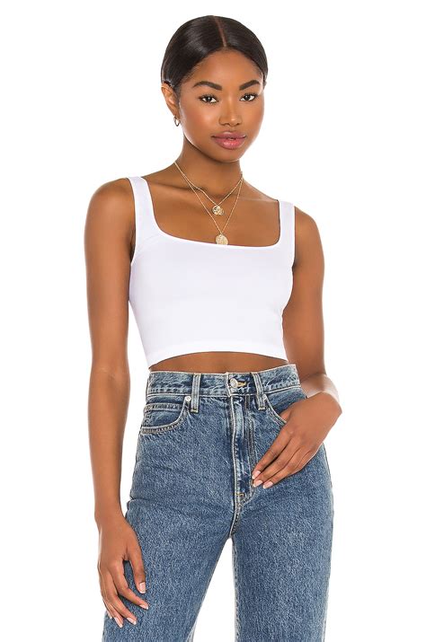 Free People Scoop Neck Crop Top in White | REVOLVE