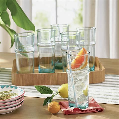 Recycled Moroccan Tea Glass, Set of Six | Grandin Road