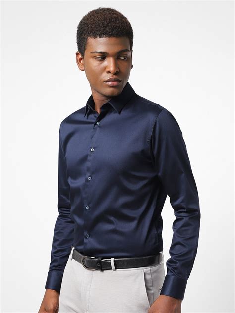 Men's Space Blue Solid Shirt – The Collection